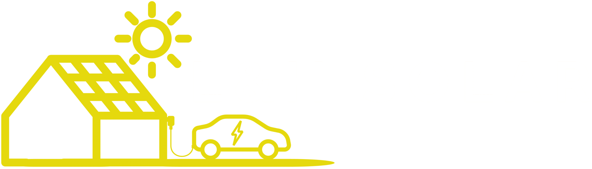 Das von Logo L&H Solar mit weißer Schrift auf transparentem Hintergrund