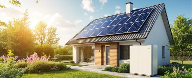 Haus mit Solaranlage und Batteriespeicher zur Nachrüstung für Photovoltaik